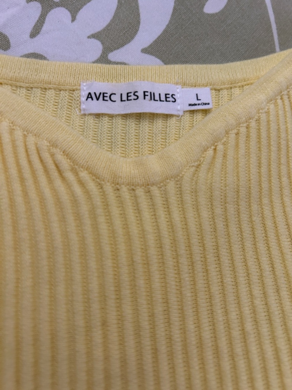 Avec Les Filles Yellow Ribbed  Crop Camisole Tank Top - Picture 5 of 5